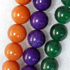 Agate Beads, Round, Mix Colour, 12mm, Hole:Approx 1mm, Length:15.7-inch, Sold by Group