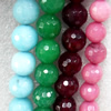 Agate Beads, Faceted Round, Mix Colour, 4mm, Hole:Approx 1mm, Length:15.7-inch, Sold by Group