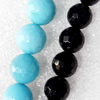 Agate Beads, Faceted Round, Mix Colour, 10mm, Hole:Approx 1mm, Length:15.7-inch, Sold by Group