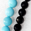 Agate Beads, Faceted Round, Mix Colour, 14mm, Hole:Approx 1mm, Length:15.7-inch, Sold by Group