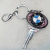 Zinc Alloy keyring Jewelry Chains, 45x82mm, Length Approx:12cm, Sold by Dozen