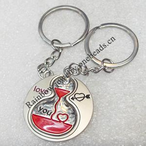 Zinc Alloy keyring Jewelry Chains, 35mm, Length Approx:90mm, Sold by Group