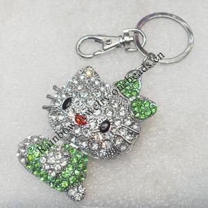 Zinc Alloy keyring Jewelry Chains, 45x48mm, Length Approx:12cm, Sold by Dozen