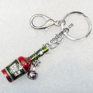 Zinc Alloy keyring Jewelry Chains, 16x47mm, Length Approx:12cm, Sold by Dozen
