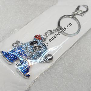 Zinc Alloy keyring Jewelry Chains, 48x54mm, Length Approx:12cm, Sold by Dozen