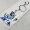 Zinc Alloy keyring Jewelry Chains, 48x54mm, Length Approx:12cm, Sold by Dozen