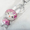 Zinc Alloy keyring Jewelry Chains, 37x75mm, Length Approx:15cm, Sold by Dozen