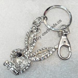 Zinc Alloy keyring Jewelry Chains, 35x54mm, Length Approx:10cm, Sold by Dozen