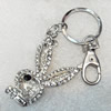 Zinc Alloy keyring Jewelry Chains, 35x54mm, Length Approx:10cm, Sold by Dozen