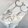 Zinc Alloy keyring Jewelry Chains, 26x47mm, Length Approx:10cm, Sold by Dozen
