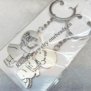 Zinc Alloy keyring Jewelry Chains, 26x47mm, Length Approx:10cm, Sold by Dozen