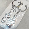 Zinc Alloy keyring Jewelry Chains, 24x38mm, Length Approx:10cm, Sold by Dozen