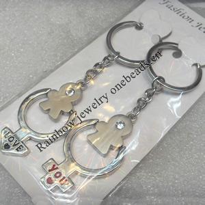 Zinc Alloy keyring Jewelry Chains, 26x48mm, Length Approx:10cm, Sold by Group