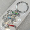 Zinc Alloy keyring Jewelry Chains, 34x16mm, Length Approx:10cm, Sold by Dozen