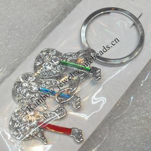 Zinc Alloy keyring Jewelry Chains, 34x16mm, Length Approx:10cm, Sold by Dozen