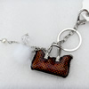 Zinc Alloy keyring Jewelry Chains, 48x43mm, Length Approx:15cm, Sold by Dozen