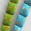Turquoise Beads，Mix Colour, Rectangle, 15x20mm, Hole:Approx 1mm, Sold by KG