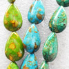 Turquoise Beads，Mix Colour, Teardrop, 17x25mm, Hole:Approx 1mm, Sold by KG