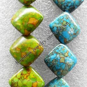 Turquoise Beads，Mix Colour, Diamond, 22mm, Hole:Approx 1mm, Sold by KG