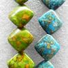 Turquoise Beads，Mix Colour, Diamond, 22mm, Hole:Approx 1mm, Sold by KG