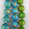Turquoise Beads，Mix Colour, Round, 10mm, Hole:Approx 1mm, Length:16-inch, Sold by Group