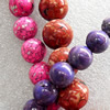 Turquoise Beads，Mix Colour, Round, 6mm, Hole:Approx 1mm, Length:16-inch, Sold by Group