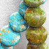 Turquoise Beads，Flat Round, 25mm, Hole:Approx 1mm, Sold by KG