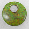 Turquoise Pendant，Flat Round, 40mm, Hole:Approx 12mm, Sold by PC