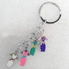 Zinc Alloy keyring Jewelry Chains, 14x30mm, Length Approx:10cm, Sold by Dozen