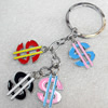 Zinc Alloy keyring Jewelry Chains, 18x25mm, Length Approx:10cm, Sold by Dozen