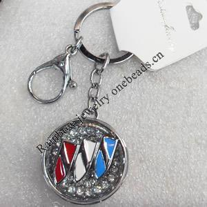 Zinc Alloy keyring Jewelry Chains, 38mm, Length Approx:9.5cm, Sold by Dozen