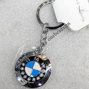 Zinc Alloy keyring Jewelry Chains, 35mm, Length Approx:9.5cm, Sold by Dozen