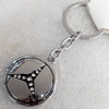 Zinc Alloy keyring Jewelry Chains, 34mm, Length Approx:9cm, Sold by Dozen