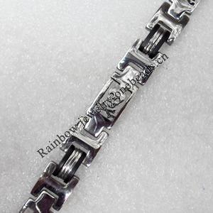 Stainless Steel Bracelet, wideth:12mm, Sold per 7.8-inch Strand