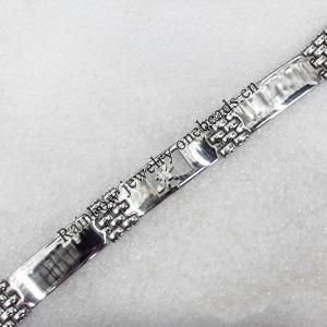 Stainless Steel Bracelet, wideth:12mm, Sold per 7.8-inch Strand