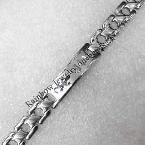 Stainless Steel Bracelet, wideth:12mm, Sold per 7.8-inch Strand