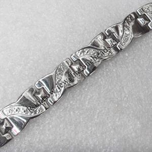 Stainless Steel Bracelet, wideth:13mm, Sold per 7.8-inch Strand