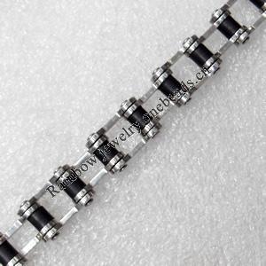 Stainless Steel Bracelet, wideth:10mm, Sold per 7.8-inch Strand