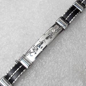 Stainless Steel Bracelet, wideth:9mm, Sold per 7.8-inch Strand