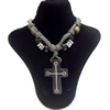 Tibetan Yak Bone Necklace，Cross, 25x40mm，Length:16-inch, Sold by Dozen