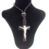 Tibetan Yak Bone Necklace，Cross, 25x50mm，Length:16-inch, Sold by Dozen