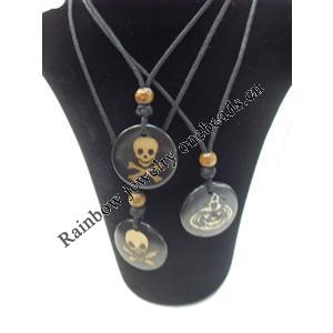 Tibetan Yak Bone Necklace，Mix Style, 30mm，Length:16-inch, Sold by Group