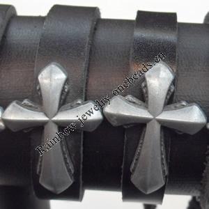 Cowhide with Alloy Bracelet, wideth:12mm, Length:17cm, Sold by Dozen