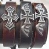 Cowhide with Alloy Bracelet, wideth:12mm, Length:17cm, Sold by Dozen