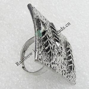 Alloy Ring, Rectangle 40x28mm, Sold by Group