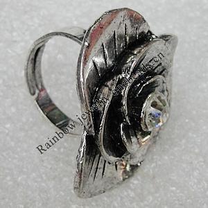 Alloy Ring, Flower 31mm, Sold by Group