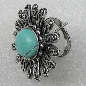 Alloy Ring, Flower 37mm, Sold by Group