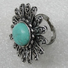 Alloy Ring, Flower 37mm, Sold by Group