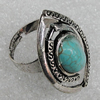 Alloy Ring, Horse Eye 37x21mm, Sold by Group