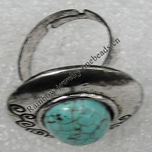 Alloy Ring, Oval 25x28mm, Sold by Group